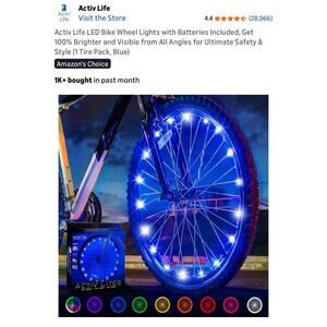 Activ Lites Led Bike Wheel Lights on Wheels 12"-29" Multicolor/Easy to Install